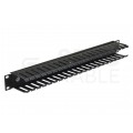 Organizator kabli do szafy RACK 19" 1U metal/plastik czarny Alantec zamykany