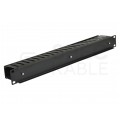 Organizator kabli do szafy RACK 19" 1U metal/plastik czarny Alantec zamykany