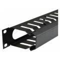 Organizator kabli do szafy RACK 19" 1U metalowy czarny NEKU zamykany