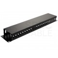 Organizator kabli do szafy RACK 19" 2U metalowy czarny NEKU zamykany