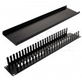 Organizator kabli do szafy RACK 19" 2U metalowy czarny NEKU zamykany