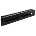 Organizator kabli do szafy RACK 19" 2U metalowy czarny NEKU zamykany