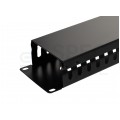 Organizator kabli do szafy RACK 19" 2U metalowy czarny NEKU zamykany