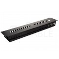 Organizator kabli do szafy RACK 19" 2U metalowy czarny NEKU zamykany