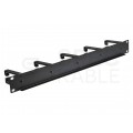 Organizator kabli RACK 19" 1U metalowy czarny NEKU z plastikowymi uchwytami