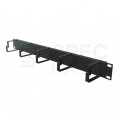 Organizator kabli RACK 19" 1U metalowy czarny z 5 uchwytami