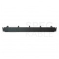 Organizator kabli RACK 19" 1U metalowy czarny z 5 uchwytami