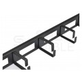 Organizator kabli RACK 19" 1U metalowy czarny z 5 uchwytami i przepustami