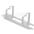 Organizator kabli RACK 19" 1U metalowy szary z 5 uchwytami i przepustami