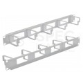 Organizator kabli RACK 19" 1U metalowy szary z 5 uchwytami i przepustami