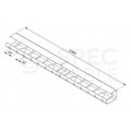 Organizator kabli sprzętowych podbiurkowy 2x prowadnica 530x110x80mm srebrny ROLINE