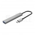 ORICO Adapter 4w1 Hub USB 3.1 typ-C -> 3x USB 2.0 A + 1x USB 3.0 A 5Gbit/s srebrny 15cm