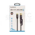 ORICO Kabel USB 3.2 typ-C (wtyk / wtyk + adapter USB-A 3.1) 20Gbps 4k@60 Quick Charge 4.0 Power Delivery 100W czarny 1m