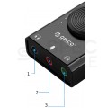 ORICO Karta dźwiękowa na 3 porty ( słuchawki/głośniki + mikrofon + słuchawki z mikrofonem) zewnętrzna USB 2.0 A