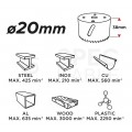 Otwornica Bimetalowa 20mm do stali, drewna, tworzywa itp. GRAPHITE 57H904