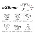 Otwornica Bimetalowa 29mm do stali, drewna, tworzywa itp. GRAPHITE 57H910