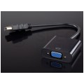 OUTLET Adapter HDMI -> SVGA (D-Sub 15-pin) Full HD (wtyk / gniazdo) czarny 20cm
