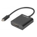 OUTLET Adapter USB 3.1 typ-C -> HDMI Full HD (wtyk / gniazdo) czarny 15cm