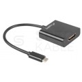 OUTLET Adapter USB 3.1 typ-C -> HDMI Full HD (wtyk / gniazdo) czarny 15cm