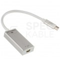 OUTLET AUDA CableTime Adapter USB 3.1 typ-C -> mini DisplayPort 4K@60 (wtyk / gniazdo) srebrny 15cm