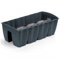 OUTLET Doniczka balkonowa Crown, donica antracytowa 18L na balustradę 278x580x201mm Prosperplast