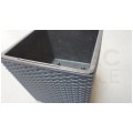 OUTLET Doniczka, donica antracytowa 262x262x266mm z wkładem Rato LOW Prosperplast