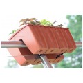 OUTLET Doniczka, donica antracytowa 278x580x201mm na balustradę Crown Prosperplast