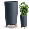 OUTLET Doniczka, donica antracytowa na nóżkach 195x365mm Gracia Tubus Slim Prosperplast
