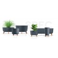 OUTLET Doniczka Gracia Square, donica antracytowa na nóżkach 240x240x187mm Prosperplast