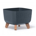 OUTLET Doniczka Gracia Square, donica antracytowa na nóżkach 240x240x187mm Prosperplast
