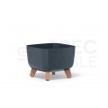 OUTLET Doniczka Gracia Square, donica antracytowa na nóżkach 240x240x187mm Prosperplast