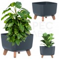 OUTLET Doniczka Gracia Square, donica antracytowa na nóżkach 240x240x187mm Prosperplast