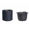 OUTLET Doniczka Heos, donica antracytowa z wkładem 10L śred. 298mm x 290mm Prosperplast