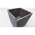 OUTLET Doniczka Rato Low, donica antracytowa z wkładem 11L 262x262x266mm Prosperplast