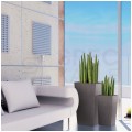 OUTLET Doniczka Rato Square, donica antracytowa z wkładem 26,6L 265x265x500mm Prosperplast