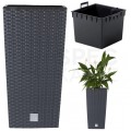 OUTLET Doniczka Rato Square, donica antracytowa z wkładem 49L 325x325x610mm Prosperplast