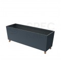 OUTLET Doniczka Urbi Case N, donica antracytowa z wkładem na nóżkach 27L 770x235x300mm Prosperplast