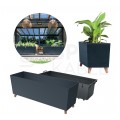 OUTLET Doniczka Urbi Case N, donica antracytowa z wkładem na nóżkach 27L 770x235x300mm Prosperplast