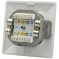 OUTLET Gniazdo komputerowe 2xRJ45 kat.6 ekranowane FTP natynkowe-podtynkowe NEKU
