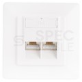 OUTLET Gniazdo komputerowe 2xRJ45 kat.6 ekranowane FTP natynkowe-podtynkowe NEKU
