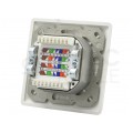 OUTLET Gniazdo komputerowe 2xRJ45 kat.6 ekranowane FTP natynkowe-podtynkowe NEKU