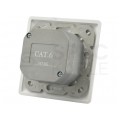 OUTLET Gniazdo komputerowe 2xRJ45 kat.6 ekranowane FTP natynkowe-podtynkowe NEKU