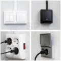 OUTLET KONTAKT-SIMON Aquaclick Gniazdo poczwórne 2P+Z czarne matowe z klapką w kolorze czarnym IP44 16A