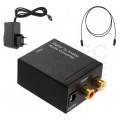 OUTLET Konwerter Audio cyfrowo-analogowy RCA Cinch / TOSLINK -> 2x RCA Cinch aktywny (gniazdo DC 5V 2A) czarny