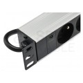 OUTLET Listwa zasilająca RACK 19" 1U 9 gniazd z wtykiem C14 NEKU 1,8m