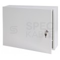 OUTLET Obudowa metalowa szafka CATV 520x400x180mm natynkowa z płytą metalową biała STALFLEX