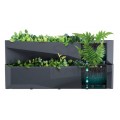 OUTLET Ogród wertykalny, doniczka modułowa na zioła, kwiaty antracytowa Cascade Garden Wall 190x780x350mm Prosperplast