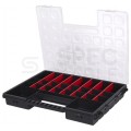 OUTLET Organizer narzędziowy 385x283x50 mm z regulowanymi przegrodami i transparentną pokrywą Tandem B400