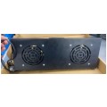 OUTLET Panel 2x wentylator RACK 19" 1U czarny NEKU z termostatem