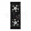 OUTLET Panel 2x wentylator RACK 19" 1U czarny NEKU z termostatem